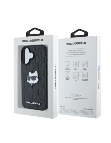 KARL LAGERFELD CARCASA CHOUPETTE HEAD IPHONE 16 NEGRO
