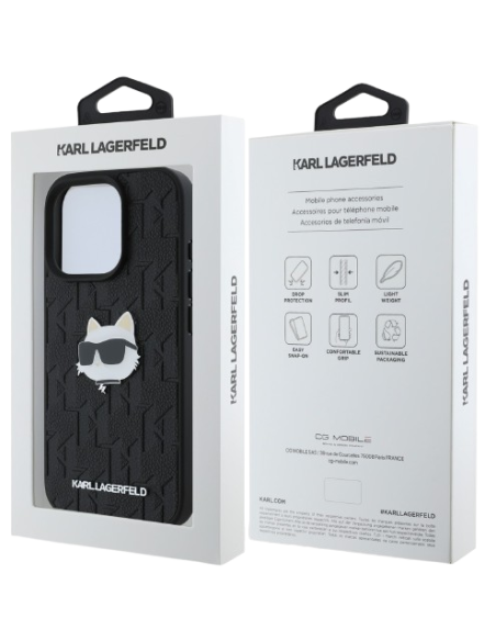 KARL LAGERFELD CARCASA CHOUPETTE HEAD IPHONE 16 PRO NEGRO