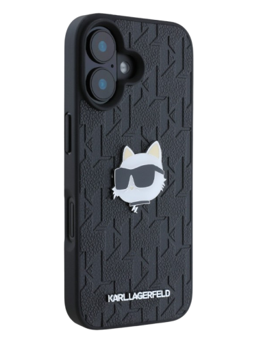 KARL LAGERFELD CARCASA CHOUPETTE PIN IPHONE 16 PLUS NEGRO