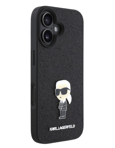 KARL LAGERFELD CARCASA GLITTER PIN IPHONE 16 PLUS NEGRO