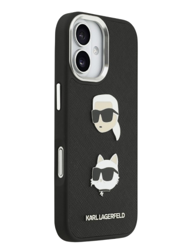 KARL LAGERFELD CARCASA GRAINED K&C HEADS IPHONE 17 NEGRO