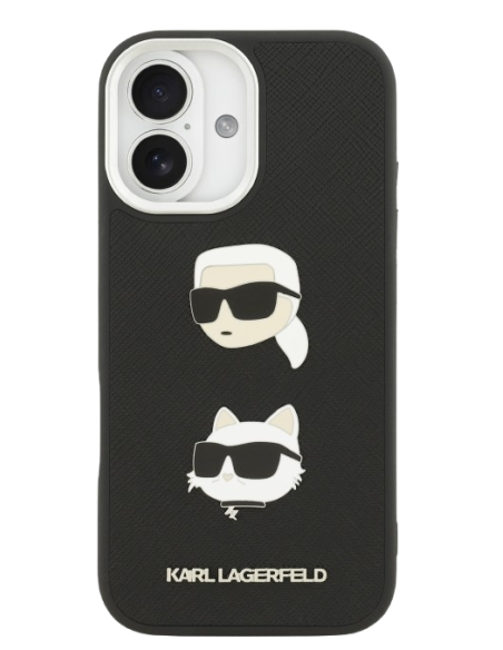 KARL LAGERFELD CARCASA GRAINED K&C HEADS IPHONE 17 NEGRO
