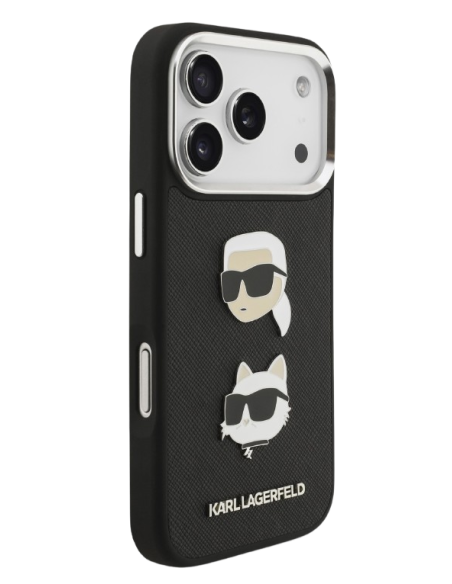 KARL LAGERFELD CARCASA GRAINED K&C HEADS IPHONE 17 PRO NEGRO