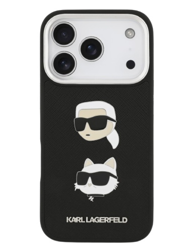 KARL LAGERFELD CARCASA GRAINED K&C HEADS IPHONE 17 PRO NEGRO