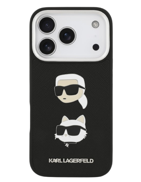 KARL LAGERFELD CARCASA GRAINED K&C HEADS IPHONE 17 PRO NEGRO