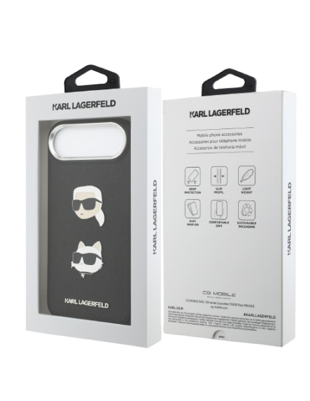 KARL LAGERFELD CARCASA GRAINED K&C HEADS IPHONE AIR NEGRO