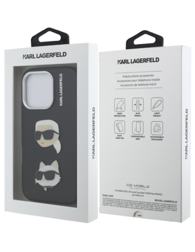 KARL LAGERFELD CARCASA GRAINED K&C IPHONE 16 PRO MAX NEGRO