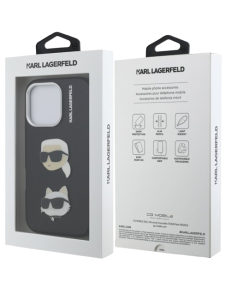 KARL LAGERFELD CARCASA GRAINED K&C IPHONE 16 PRO MAX NEGRO