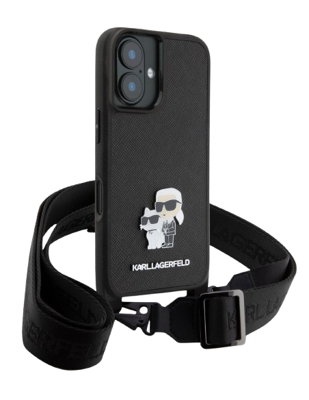 KARL LAGERFELD CARCASA K&C CROSSBODY IPHONE 16 NEGRO