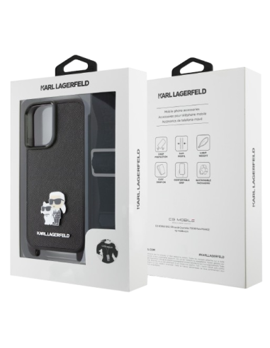 KARL LAGERFELD CARCASA K&C CROSSBODY IPHONE 16 NEGRO