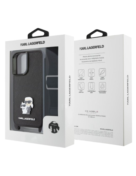 KARL LAGERFELD CARCASA K&C CROSSBODY IPHONE 16 NEGRO