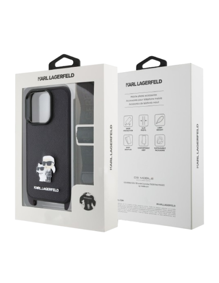 KARL LAGERFELD CARCASA K&C CROSSBODY IPHONE 16 PRO NEGRO