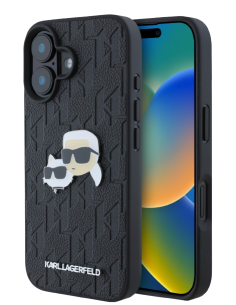 KARL LAGERFELD CARCASA K&C HEADS IPHONE 16 PLUS NEGRO 2