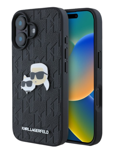 KARL LAGERFELD CARCASA K&C HEADS IPHONE 16 PLUS NEGRO