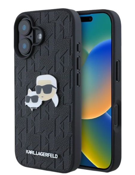 KARL LAGERFELD CARCASA K&C HEADS IPHONE 16 PLUS NEGRO