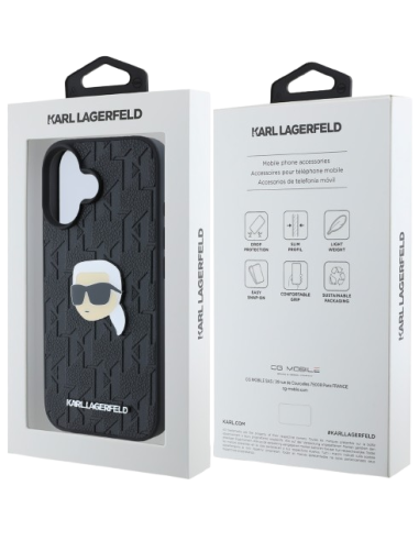 KARL LAGERFELD CARCASA KARL PIN IPHONE 16 PLUS NEGRO