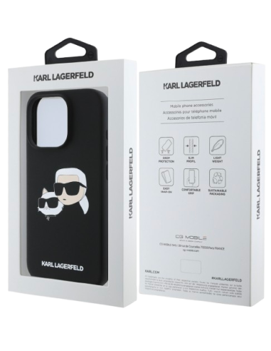 KARL LAGERFELD CARCASA MAGSAFE K&C HEADS IPHONE 16 PRO MAX NEGRO