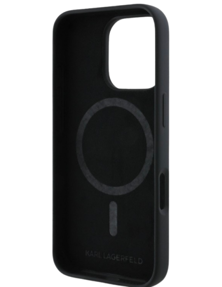 KARL LAGERFELD CARCASA MAGSAFE K&C IPHONE 16 PRO MAX NEGRO