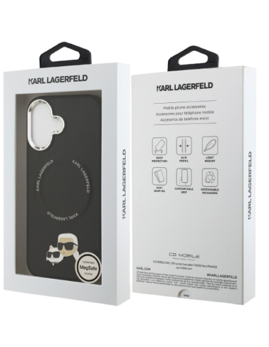 KARL LAGERFELD CARCASA MAGSAFE K&C PINS IPHONE 17 NEGRO