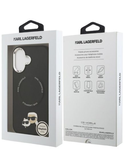 KARL LAGERFELD CARCASA MAGSAFE K&C PINS IPHONE 17 NEGRO