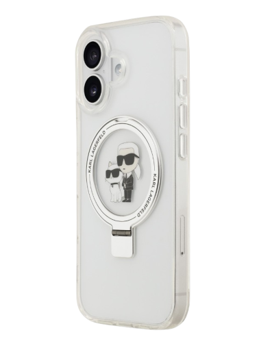 KARL LAGERFELD CARCASA MAGSAFE RINGSTAND IPHONE 17 BLANCO