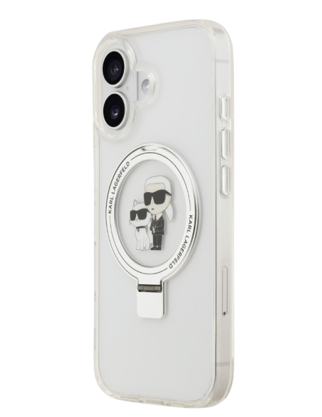 KARL LAGERFELD CARCASA MAGSAFE RINGSTAND IPHONE 17 BLANCO
