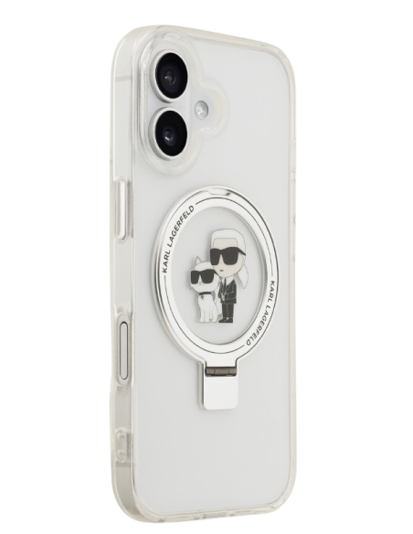 KARL LAGERFELD CARCASA MAGSAFE RINGSTAND IPHONE 17 BLANCO