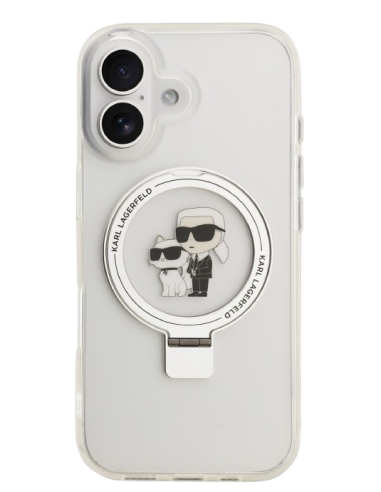 KARL LAGERFELD CARCASA MAGSAFE RINGSTAND IPHONE 17 BLANCO