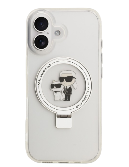 KARL LAGERFELD CARCASA MAGSAFE RINGSTAND IPHONE 17 BLANCO
