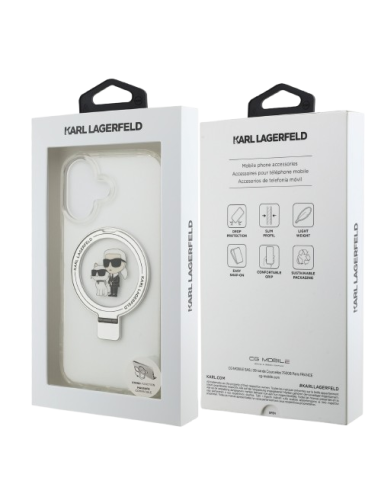 KARL LAGERFELD CARCASA MAGSAFE RINGSTAND IPHONE 17 BLANCO