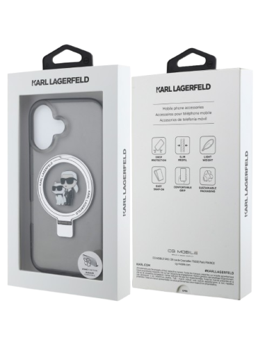 KARL LAGERFELD CARCASA MAGSAFE RINGSTAND IPHONE 17 NEGRO