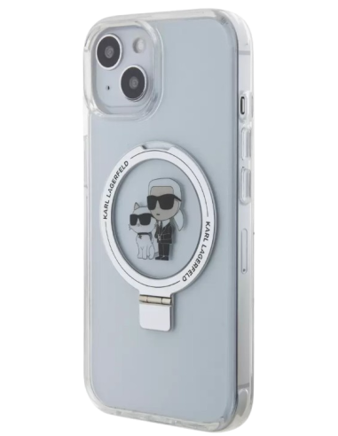 KARL LAGERFELD CARCASA MAGSAFE RINGSTAND KC IPHONE 16 BLANCO