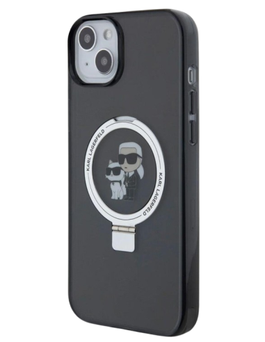 KARL LAGERFELD CARCASA MAGSAFE RINGSTAND KC IPHONE 16 PLUS NEGRO