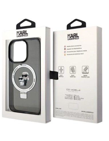 KARL LAGERFELD CARCASA MAGSAFE RINGSTAND KC IPHONE 16 PRO MAX NEGRO