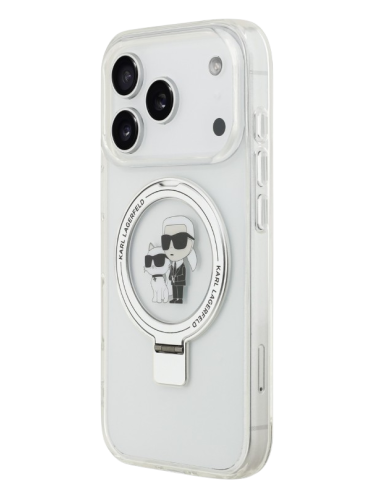 KARL LAGERFELD CARCASA MAGSAFE RINGSTAND KC IPHONE 17 PRO BLANCO