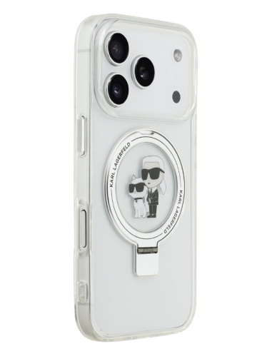 KARL LAGERFELD CARCASA MAGSAFE RINGSTAND KC IPHONE 17 PRO BLANCO