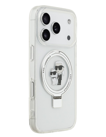 KARL LAGERFELD CARCASA MAGSAFE RINGSTAND KC IPHONE 17 PRO BLANCO