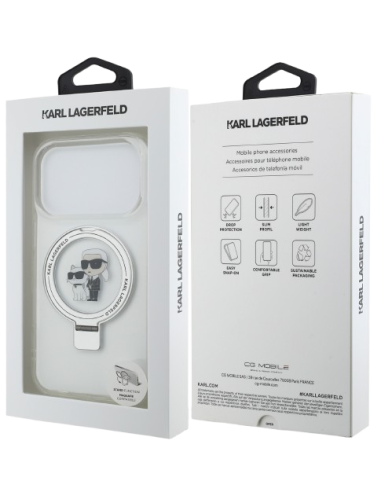 KARL LAGERFELD CARCASA MAGSAFE RINGSTAND KC IPHONE 17 PRO BLANCO