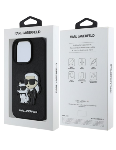 KARL LAGERFELD CARCASA SAFFIANO K&C IPHONE 15 PRO MAX NEGRO