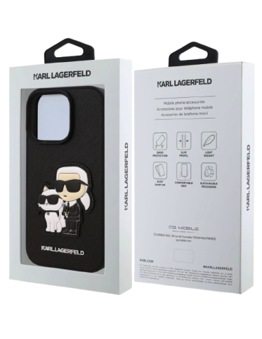 KARL LAGERFELD CARCASA SAFFIANO K&C IPHONE 16 PRO MAX NEGRO