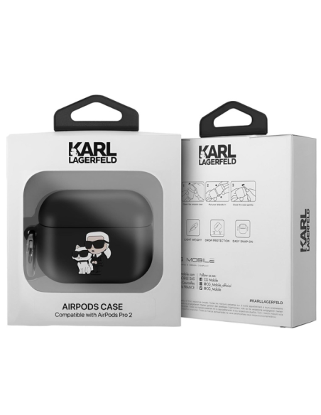 KARL LAGERFELD FUNDA 3D K&C AIRPODS PRO 2 NEGRO