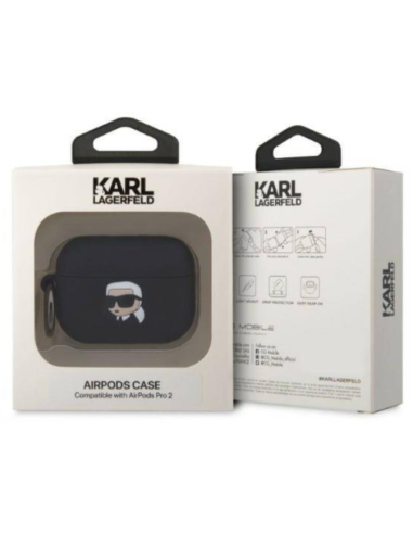KARL LAGERFELD FUNDA 3D KARL SILICONA AIRPODS PRO2 NEGRO