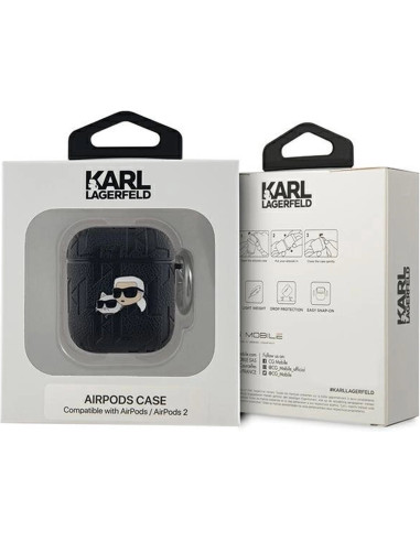 KARL LAGERFELD FUNDA K&C HEAD PIN AIRPODS 1/2 NEGRO