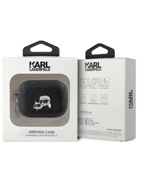 KARL LAGERFELD FUNDA K&C HEAD PIN AIRPODS PRO2 NEGRO