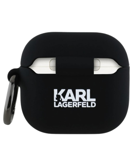 KARL LAGERFELD FUNDA SILICONA 3D K&C AIRPODS 4 NEGRO