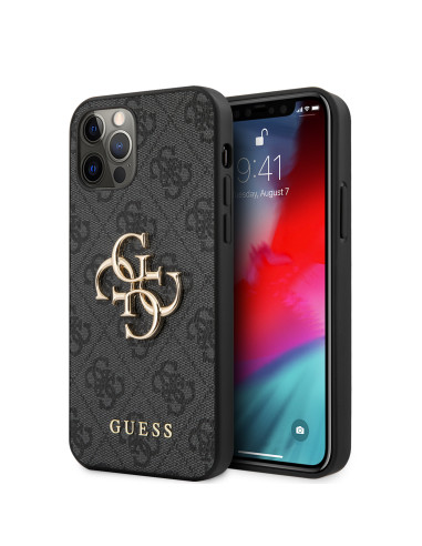 GUESS carcasa METAL LOGO IPHONE 12 PRO MAX GRIS