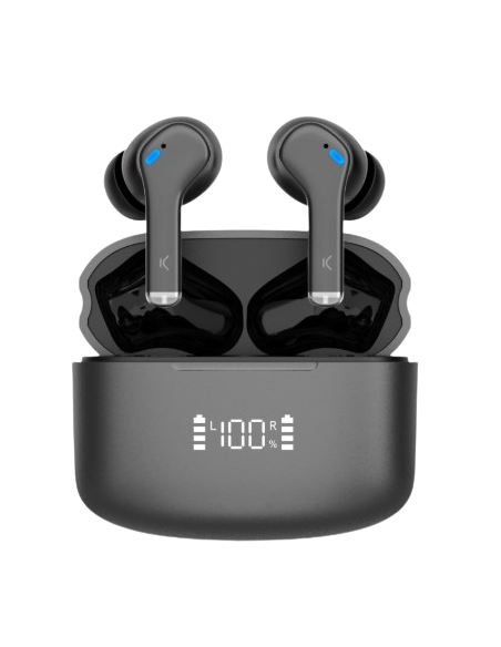 KSIX AURICULARES ANC / ENC / PANTALLA / NEGRO
