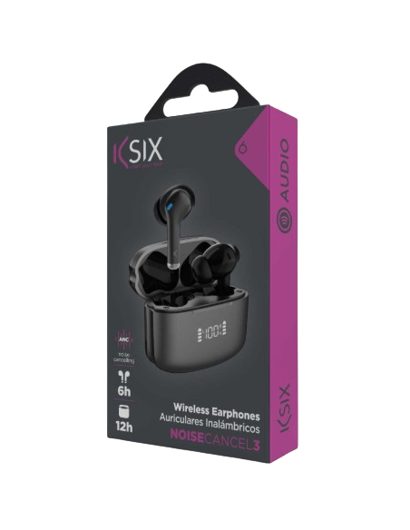 KSIX AURICULARES ANC / ENC / PANTALLA / NEGRO