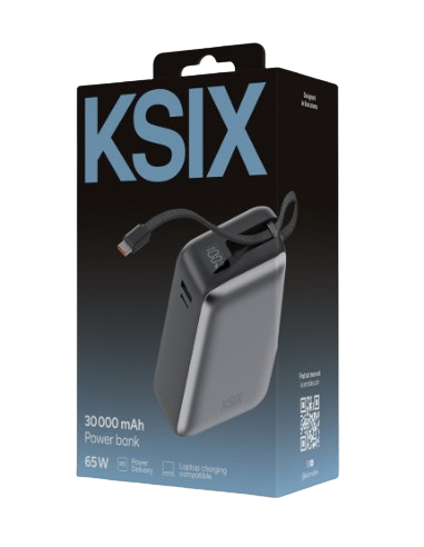 KSIX BATERIA AUXILIAR 30000mAh / PD 65W / CABLE USBc