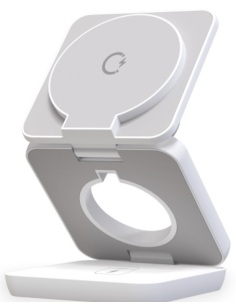 KSIX CARGADOR INDUCCION CUBE PLEGABLE 15W 3 EN 1 BLANCO 2